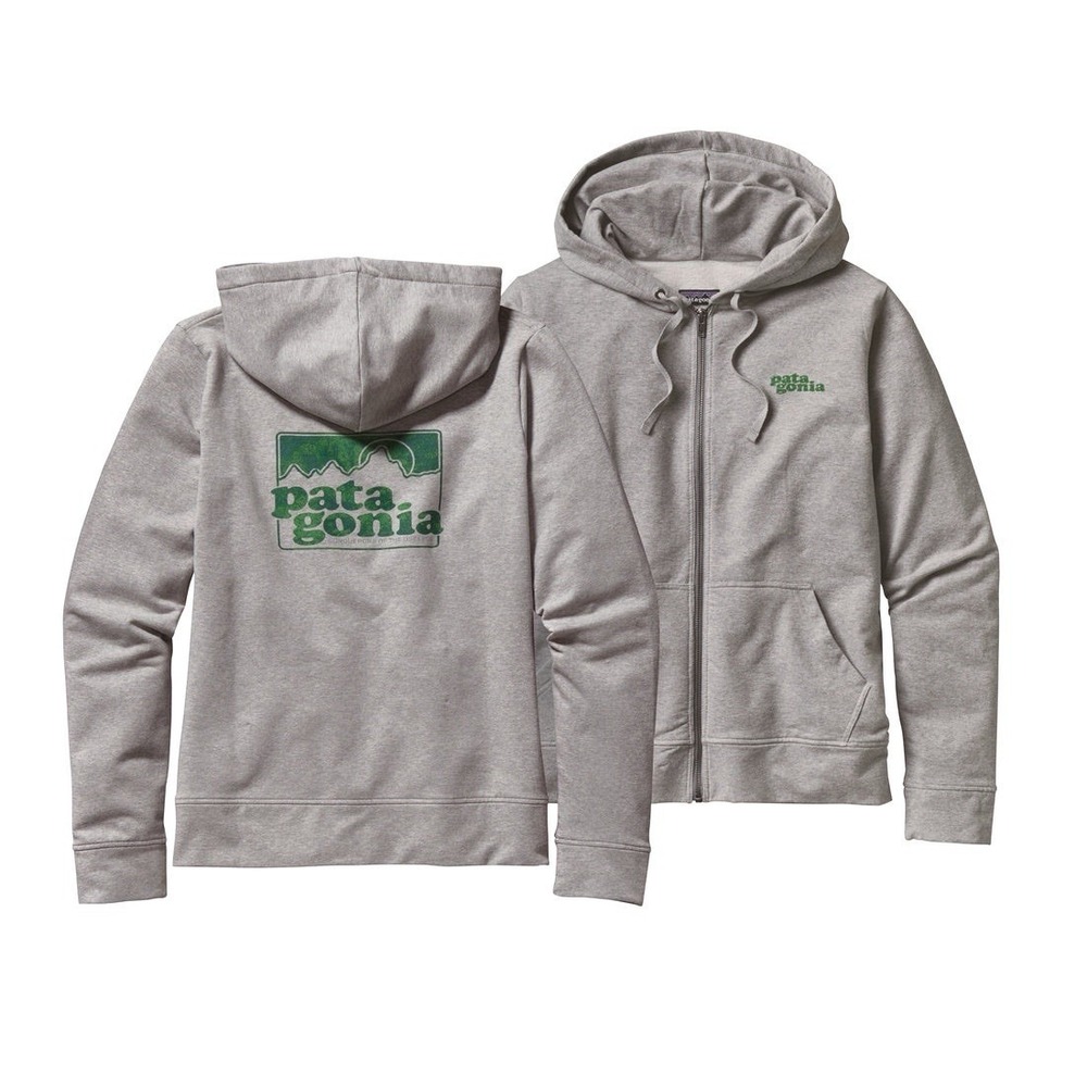 Patagonia Sweatshirt Womens Small Gray Full Zip Hooded Soaring Logo Outdoors